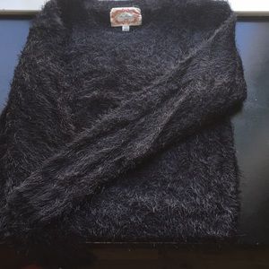 black fuzzy long sleeve